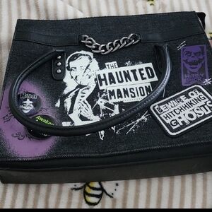 Disney Loungelfy Haunted Mansion Black Tote Bag with Chain Handle